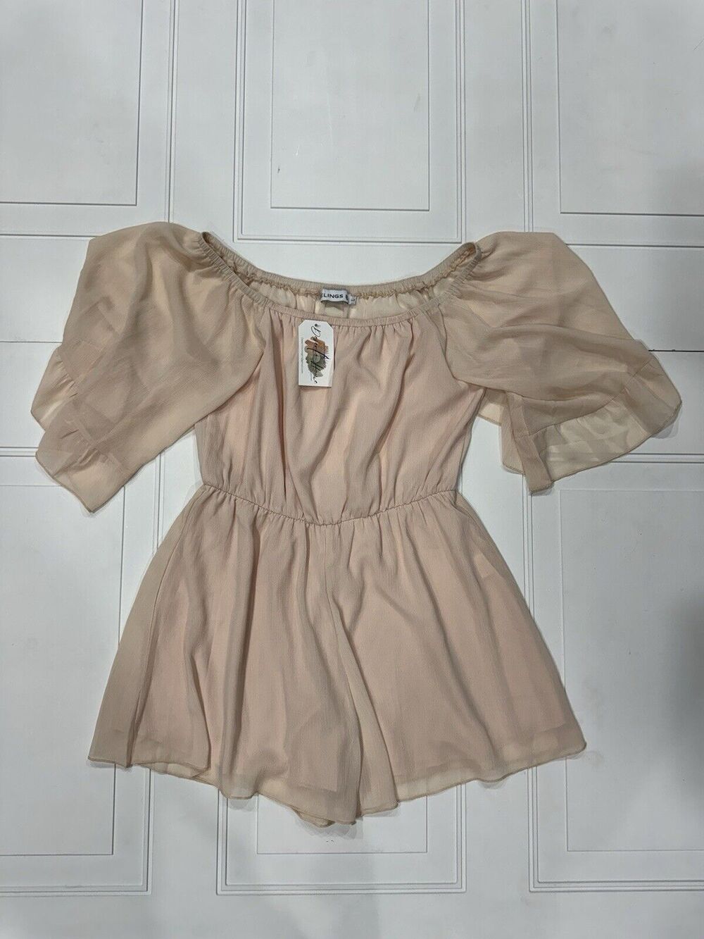 Elings NWT Womens Sz L Boho Pink Top Blouse Shirt Short Sleeve